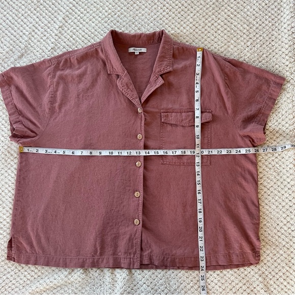 Madewell Linen Blend Camp Shirt in Vintage Quartz Size XL - Picture 6 of 12
